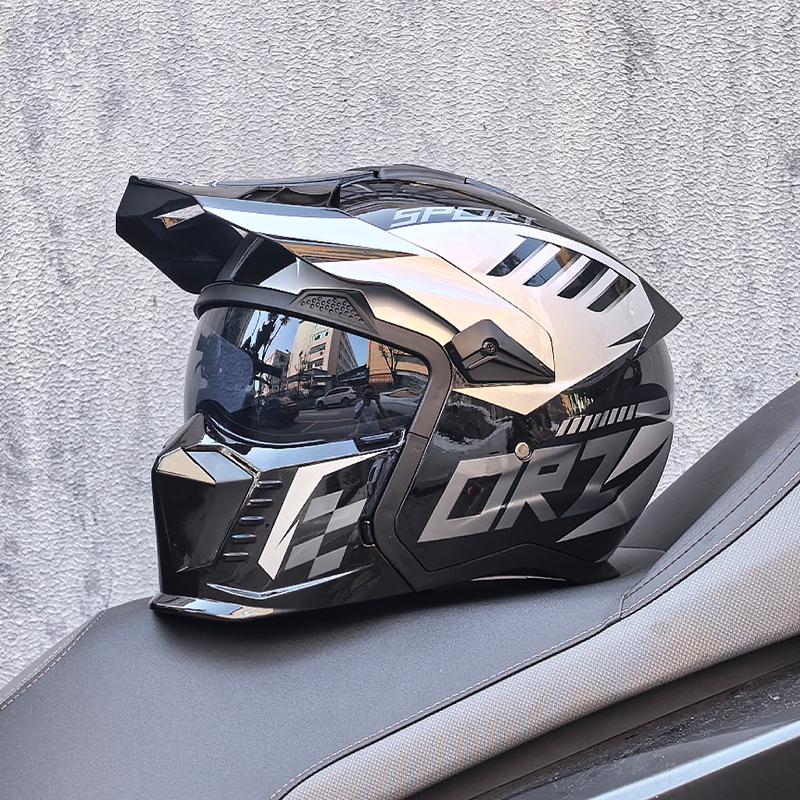 NEW ORZ-GB3 High-quality Retro Motorcycle Helmet Modular Multifunctional Combination Full Helmet Approved Personalized Warrior