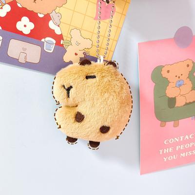 Kawaii Capybara Piep Sleutelhanger Hanger Cartoon Schattige Pluche Pop Speelgoed Zacht Gevuld Dier Tas Charms Decoraties Voor Kinderen Cadeau