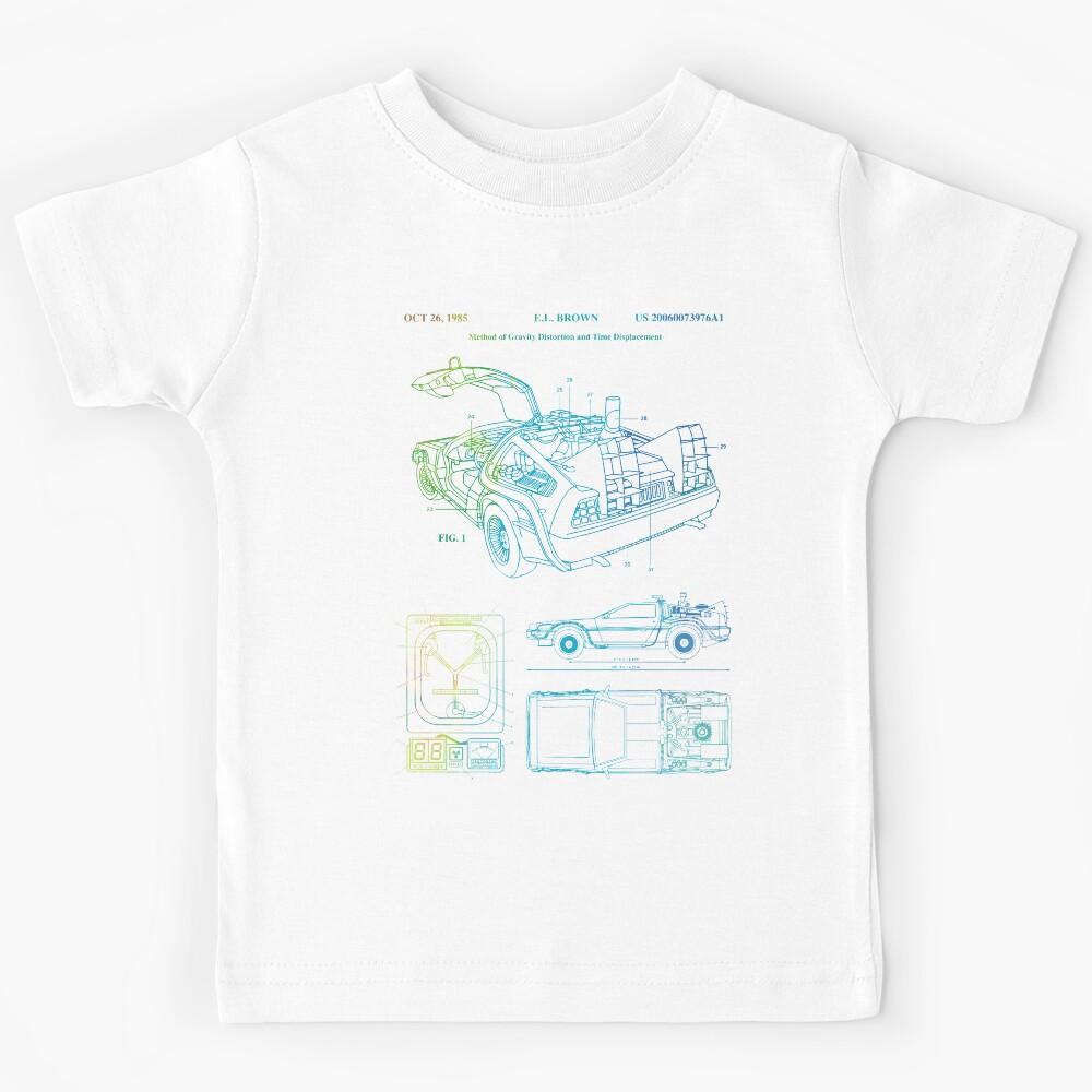 Delorean Time Machine Patent Kids T-Shirt 110