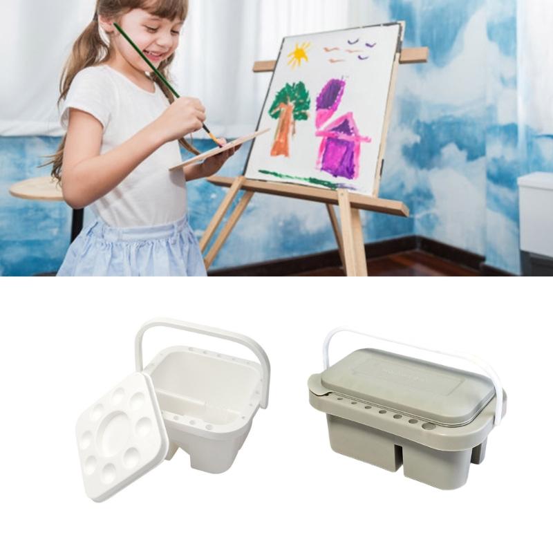Handheld Multiple Layer Brush Cleaning Bucket For Artists Students Smooth Interior Permanent Substance Not Toxic Exemplary For Travel Studio School