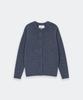 Kineto Brushed Wool Round Neck Cardigan_Ash Blue