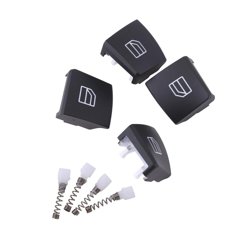 4pcs Window Switch Button Cap Set Compatible for Mercedes-Benz EClass W204 W166 X156 W156 2001-2014 Replacement A2049055402 ABS Power Window Control