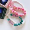 Phone Case with Hinge Protection & Beads Wrist Strap Bracelet For Samsung Galaxy Z Flip 6 5 4 3 5G Hard Plastic PU Leather Cover