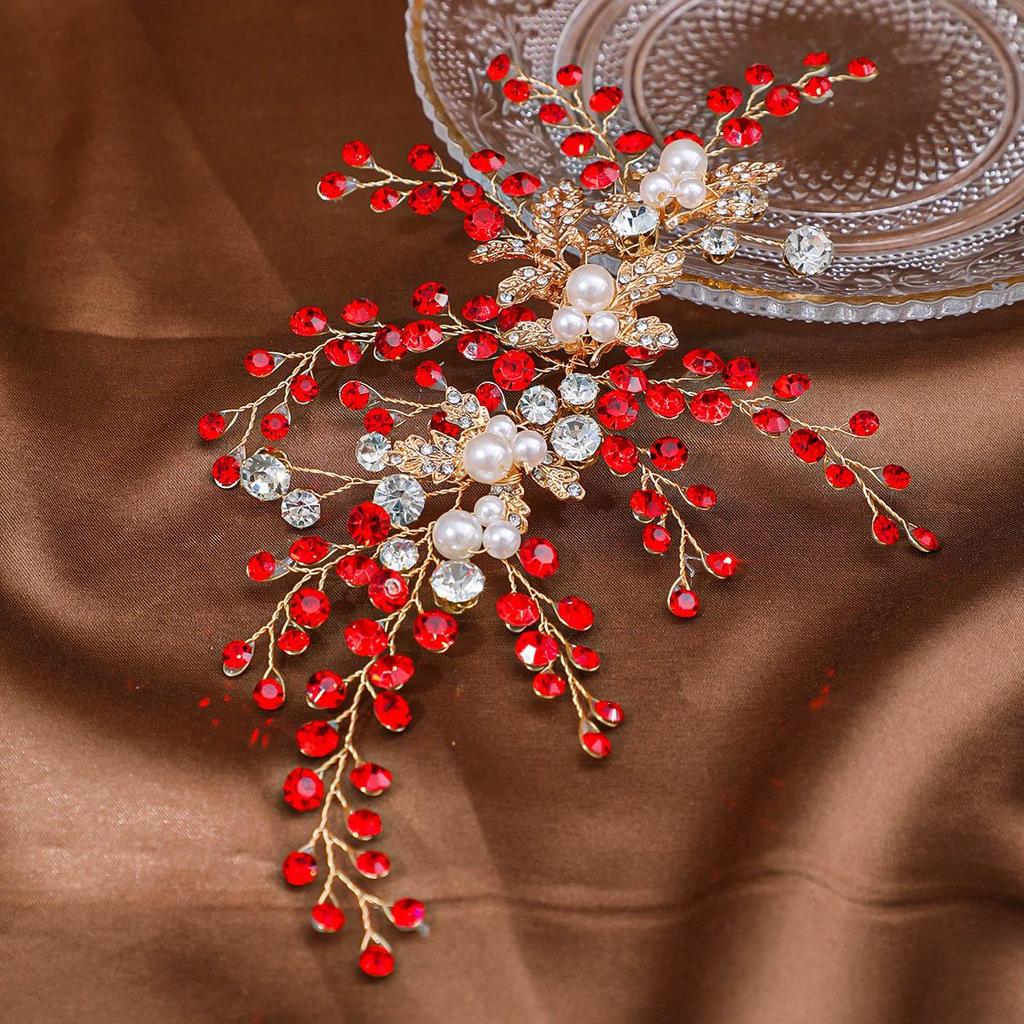 Gold Leaf Pearl Bride Headband: Handmade European and American Design