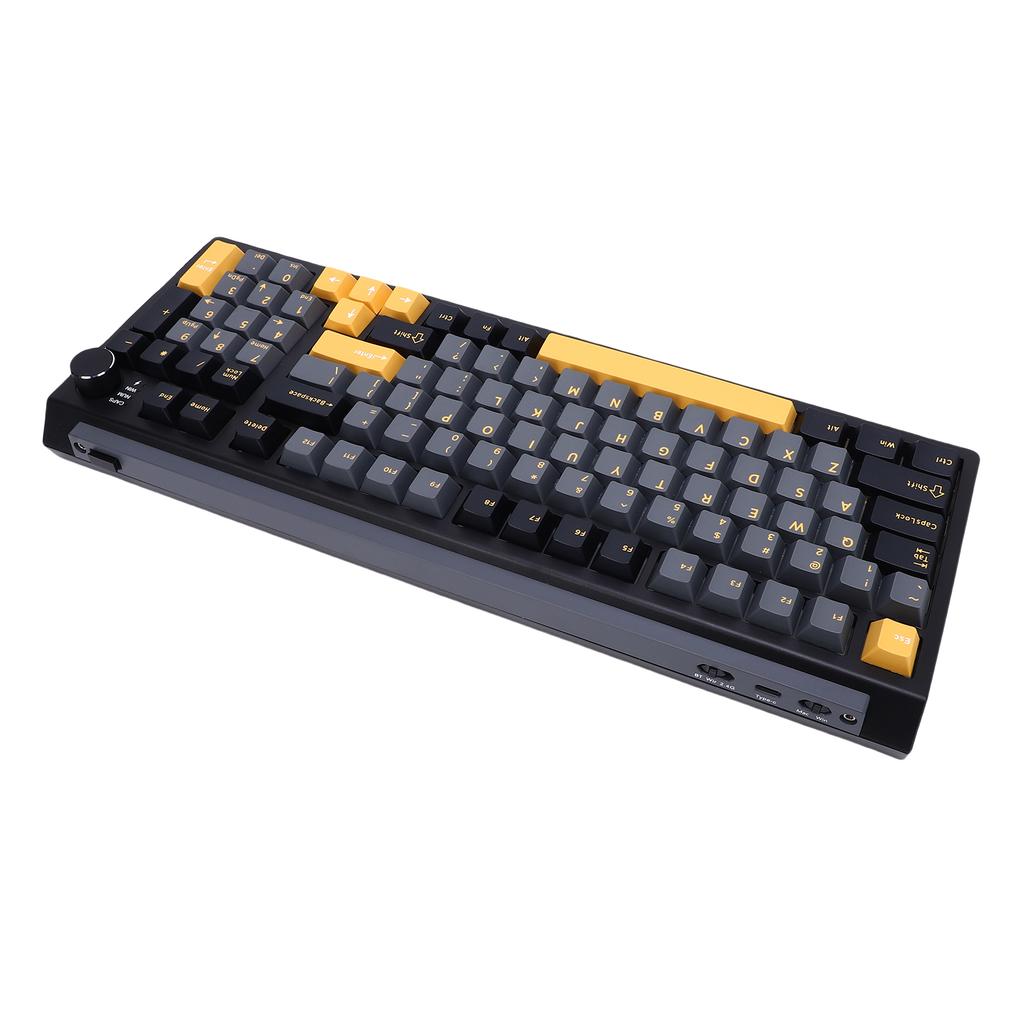 Teclado Mecânico Sem Fio   Conexão 2.4G USB C Hot Swappable Teclado para Jogos e Digitação Retroiluminação RGB Layout Compacto 75%