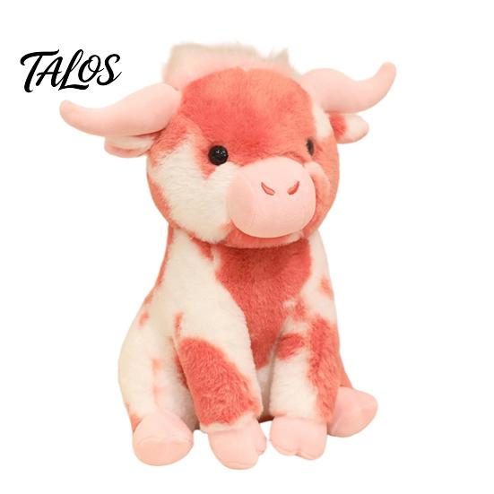 Comfort Companion Doll Highland Cow Stuffed Animal Toy, Soft Plush Scottish Cattle Doll, Cute Sitting Calf Decor Farm Present for Adults Kids