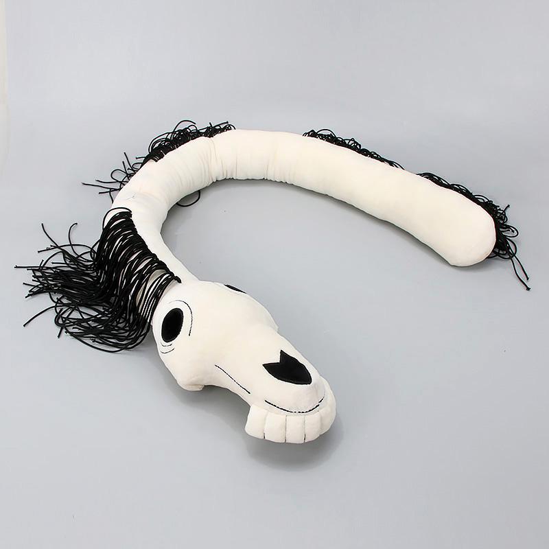 Set of 2 30-130cm White Long Horse Siren Head Plush Toy Trevor Dream Horse Soft Stuffed Animals Doll Black Horror Peluches Toys