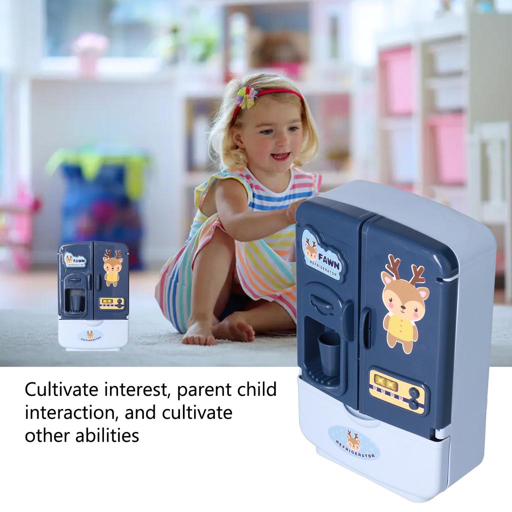Toy Refrigerator Cultivate Interest Hands On Ability Appropriate Size Many Cute Accessories Kids Toy Fridge for Kids