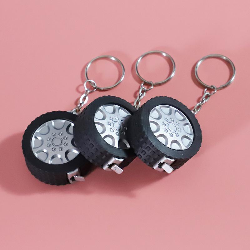 1M Tire-Type Mini Measuring Tape Gift Ruler Meter Imperial Keychain Measuring Tape Keychain