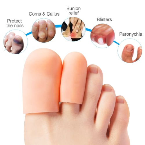 Gel Toe Caps, Big Toe Guard Cushion Toe Protectors for Blisters, Corns, Calluses, Toe Sleeve Protectors for Ingrown Toenails, 10 Pairs