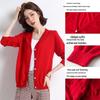Hengyuanxiang Women's Fine Spun V-Neck Wool Cardigan