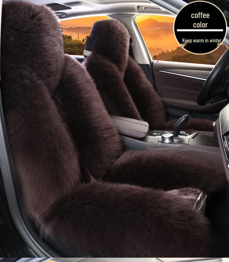 Cuscino Universale per Sedile Auto in Lana e Peluche Invernali - Antiscivolo, Caldo, Coprisedile Lunga Pila per Sedile del Conducente