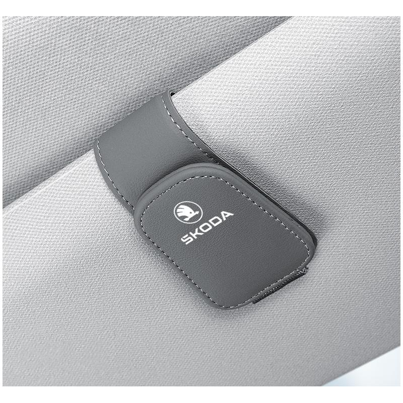 Universal Car Auto Sun Visor Glasses Box Sunglasses Clip Card Ticket Holder for Skoda octavia 2 a7 a5 rapid fabia yeti superb