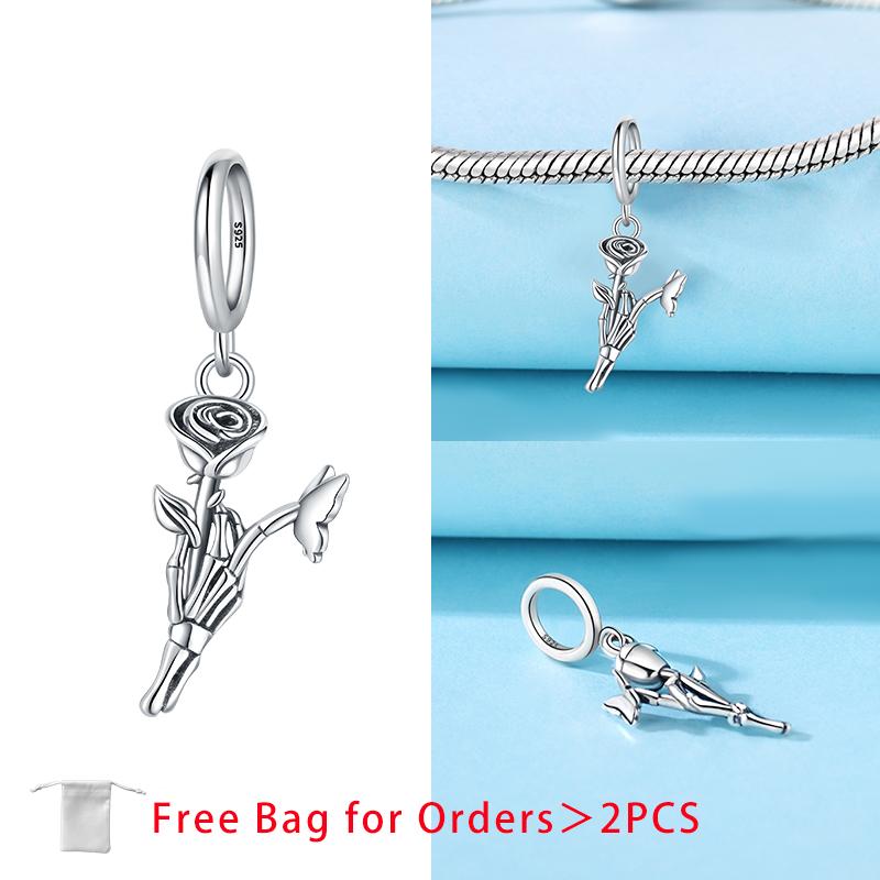 

Girl Halloween Skull Witch Pumpkin Bat Rose Beads Pendant Fit Charms Metal Original Bracelets Make your own Fine Accessory Gifts Ideal for Elegant