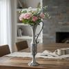 European Engraved Slim Neck Metal Vases Flower Arrangements Container Bud Vases For Home Table Centerpieces Decors