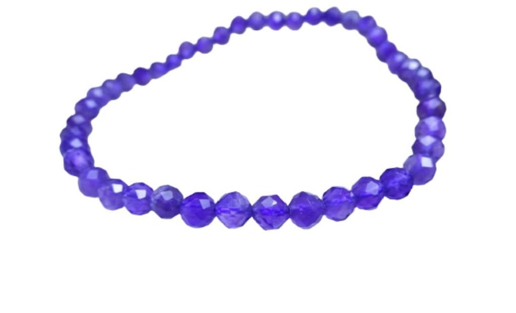 for a Happy Amethyst Bracelet for Men and Power Natural 4mm Round AAA Grade 18cm Kanoishi [Amulet Life!] Women, Stone, Stone, Cut, (For Purification,