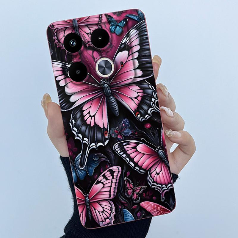 For Infinix Note 40 Pro Plus 40X 4G 5G Phone Case Cute Cartoon Flower Protective Liquid Silicone Soft Back Cover Ultrathin Shell