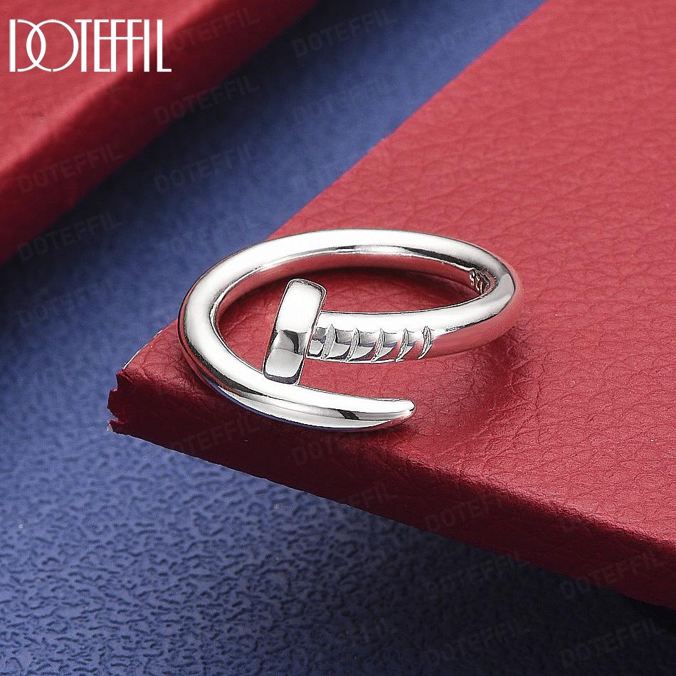 925 Sterling Silver Niche Minimalist Screw-In Style Open Ring - Exquisite Banquet Ring