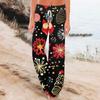 Women's Comfortable Sleeper Pants Christmas Printed Drawstring Wide Leg Pants Casual Pants
