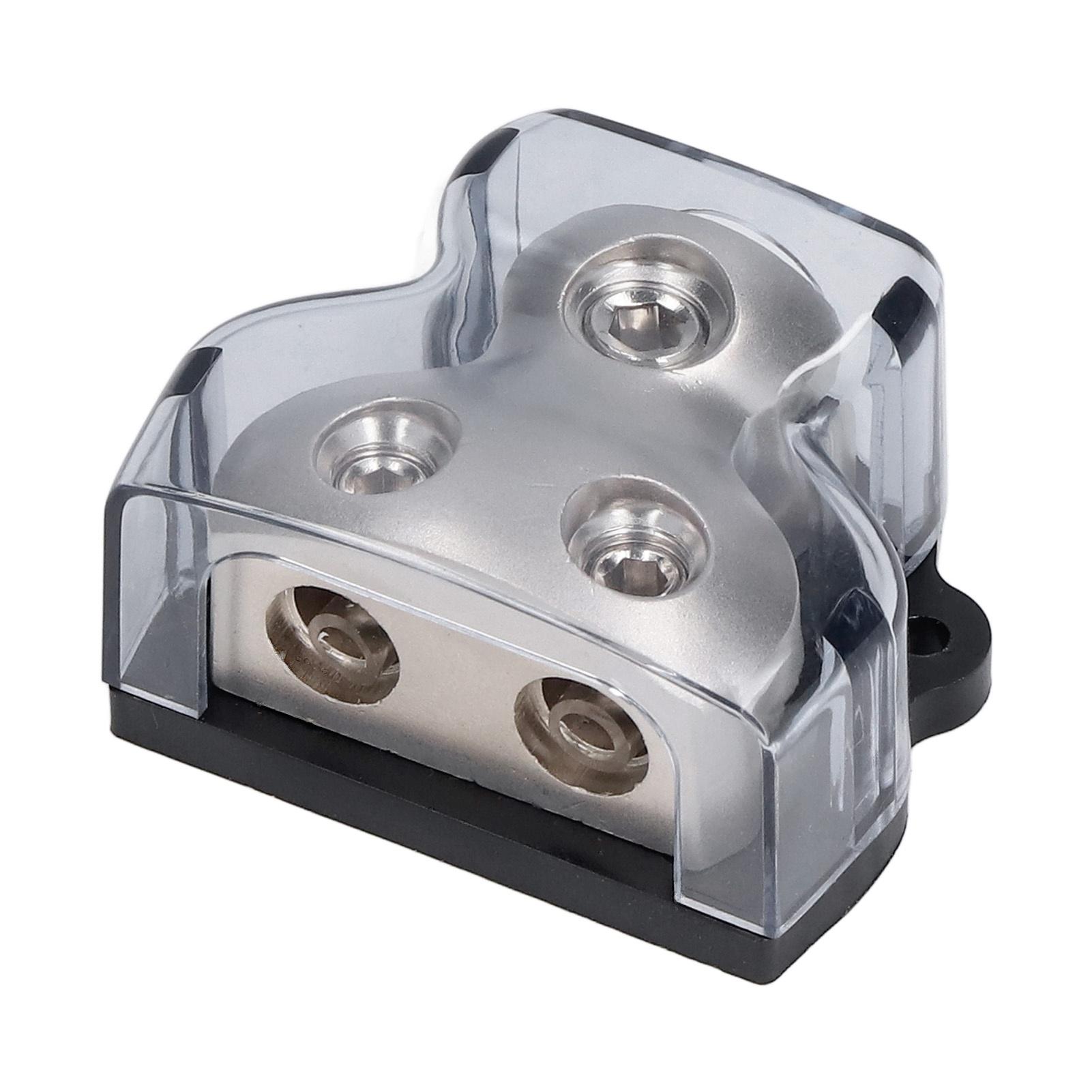 Car Audio Amplifier Splitter 2 Way Power Distribution Block Ground Distribution Connecting Block Plastic + Metal