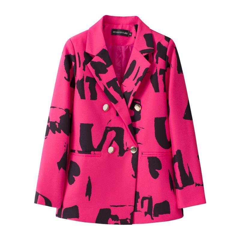 Blazer a Pied de Poule Blu e Bianco Stile Britannico da Donna con Bavero Elegante Cappotto Completo Nuova Collezione Outerwear per Performance
