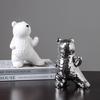 White Statuettes Resin Polar Bear Animal Ornament Sculpture Electroplating Decoration for Living Room Wine Cabinet Figurines