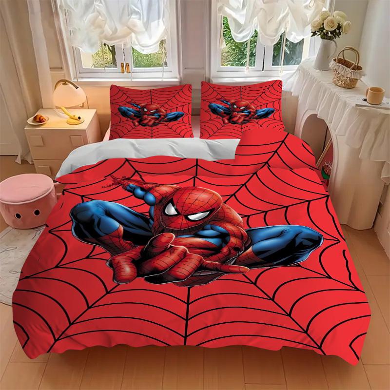 Spiderman Web Art Print 3Pcs Bedding Setduvet Cover With 2 Bedropillowcase Home Birthday Gift