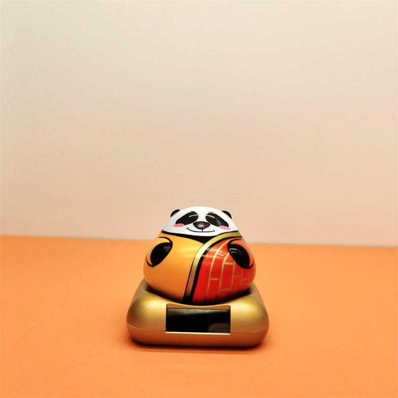 Украшения на солнечной батарее Кукла-болванчик Панда Мультяшная кукла Интерьер Креативный Салон автомобиля