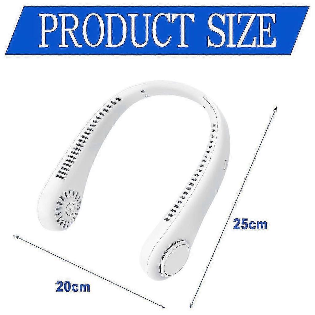 Neck Fan Fluxofan Portable Neck Fan Rechargeable Personal Cooling Fan with Adjustable Speed for Outdoor Activities White Less