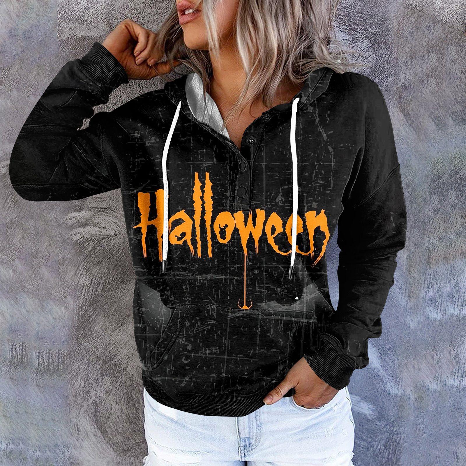 

Женские повседневные модные пуловеры с длинными рукавами и принтом, толстовки с капюшоном XXL чёрный