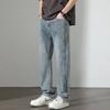 Casual men's pants autumn retro washed loose straight boys American high street micro-pull jeans men's spring and autumn