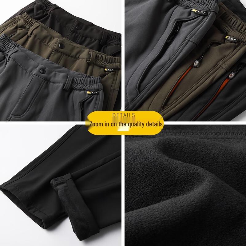 DIBINZE Men's Plus Size Fleece Lined Winter Cargo Pants