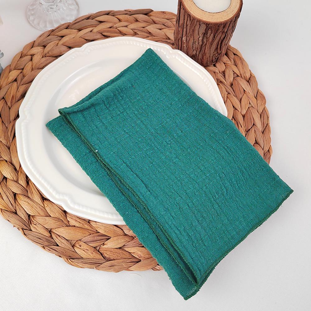 40x40cm Raw Fringed Trim Cloth Napkins Cotton Fabric Soft Reusable Retro Burrs Tea Towel Rustic Wedding Parties Decor
