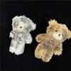 Colorful Dirty Bear Keyring Decoration Plush Animal Charm Keychain Fashionable Key Holder Hanging Toy for Bag Purse