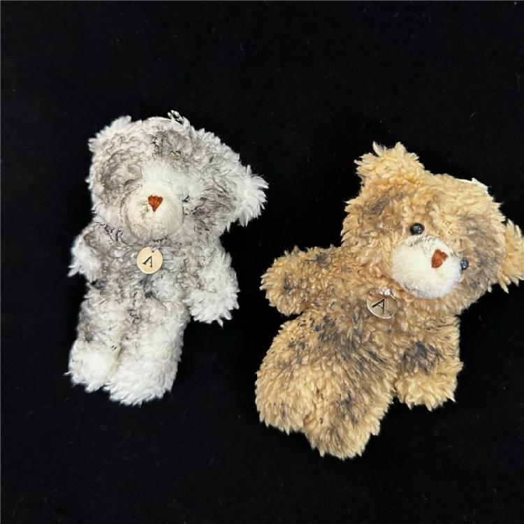 Colorful Dirty Bear Keyring Decoration Plush Animal Charm Keychain Fashionable Key Holder Hanging Toy for Bag Purse