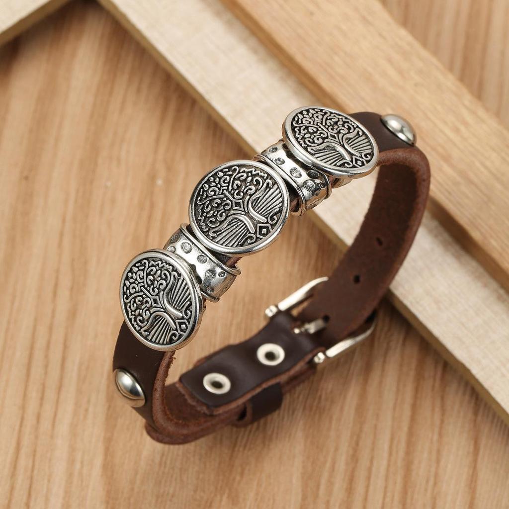 Simple Cowhide Leather Hand Strap: Stylish Thin Bracelet for Men & Women, Retro Design with Smooth Finish