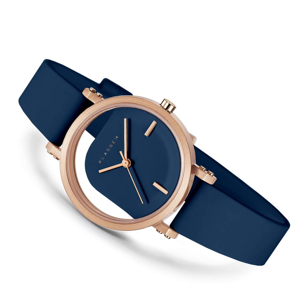 [Class Fourteen] Girls Watch IMPERFECT ANGLE Blue Rose Gold 32mm WIM20RG018W Women's Navy
