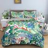 Tropical Flower Leaf Duvet Cover Set Queen Vintage Floral Bedding Set Boho Style Comforter Cover Floral Polyester Quilt Cover