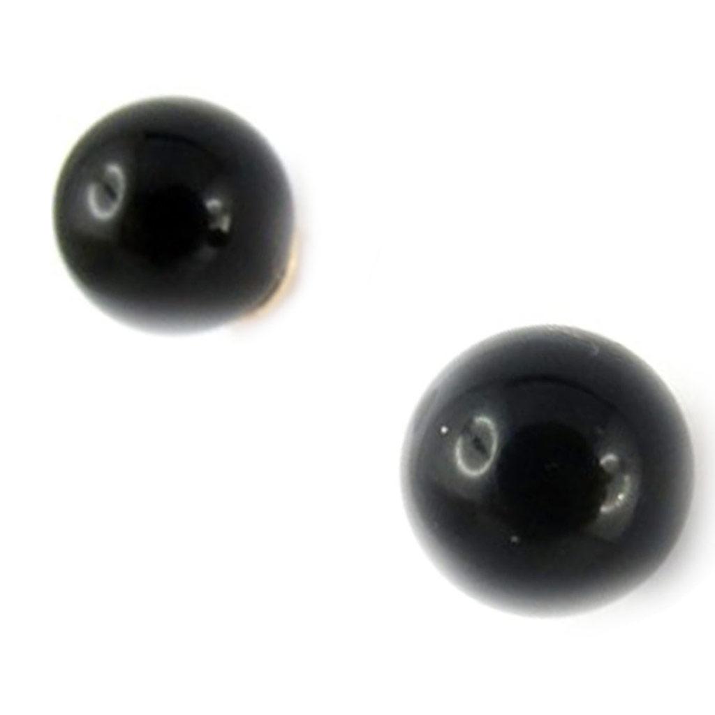 Les Trésors De Lily [K9625] - Gold Plated 'Mineralia' Onyx Earrings 6 Mm