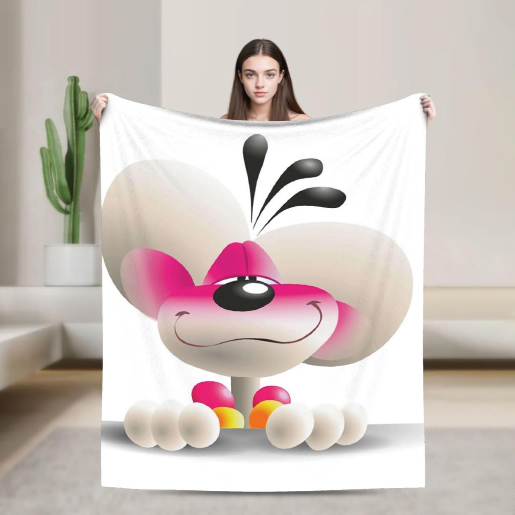 Cute Mouse Diddl Plush Blankets Children Flannel Throw Blanket For Home Decor Warm Design Quality Bedspread Birthday Gift