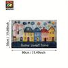 2D Cartoon Red Blue House Sweet Home Floor Mat Doormat Welcome Mat Bathroom Mat Living Room Carpet Rug For Bedroom Home