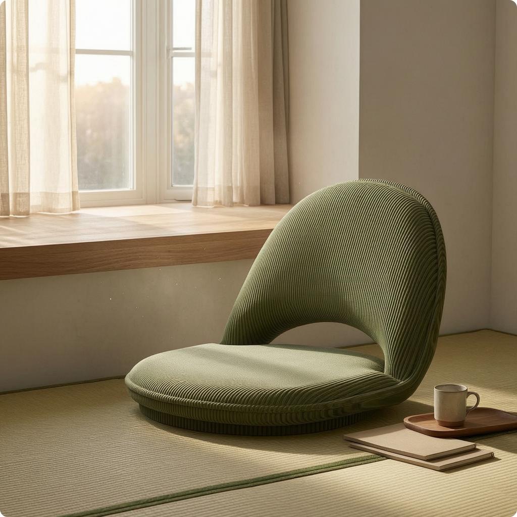 Floor Chair With Back Support Adjustable Backrest Folding Floor Chair Home Seating Padded Compact For Bay Window