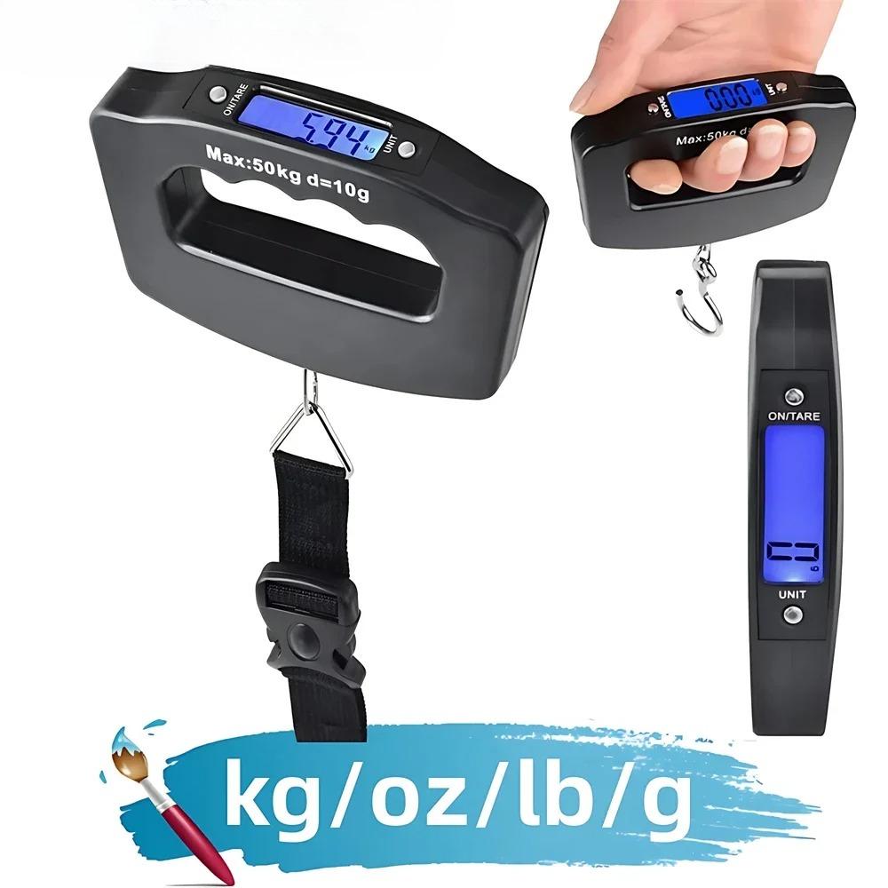 1 ks 50kg Digitální váha na zavazadla Přenosná váha na kufry Ruční elektronická váha Digitální displej s podsvícením Cestovní doplňky