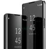 Slim Mirror Clear Holder Case For Samsung Galaxy S26 S25 S24 S23 S22 Plus Ultra Shockproof Leather Texture Wallet Protect Cover