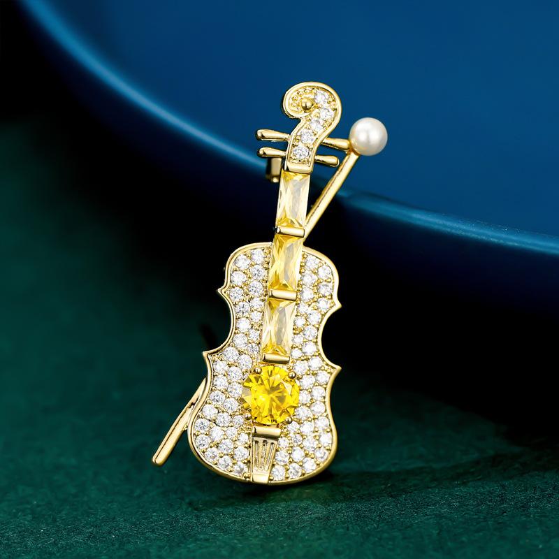 Fashion Musical Instruments Guitar Violin Cello Piano for Women Collar Brooch Cap Backpack Suit Pin