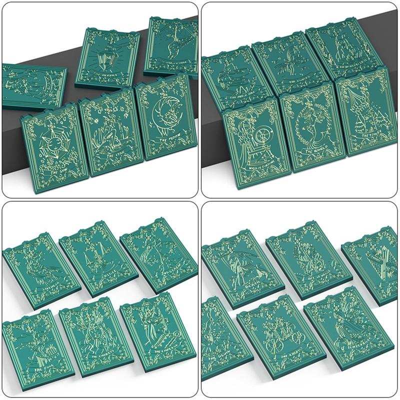 6 Sheets/24 Sheets Taluo Card Silicone Molds for Resin Casting Epoxy Molds for DIY Personalized Taluo Card Games Jewelry