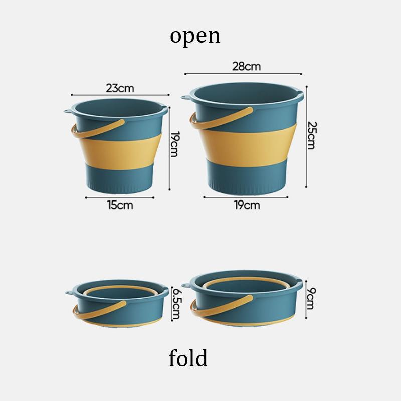 Portable Folding Washing Bucket Home Car Use Plastic Outdoor Fishing Thickened Folding Bucket