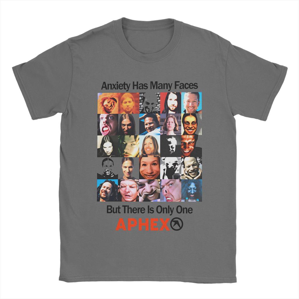 Anxiety Has Unisexy Faces Aphex Twin Unisex T Shirt Funny Tee Shirt Short Sleeve Crewneck TShirt Cotton Summer Clothes