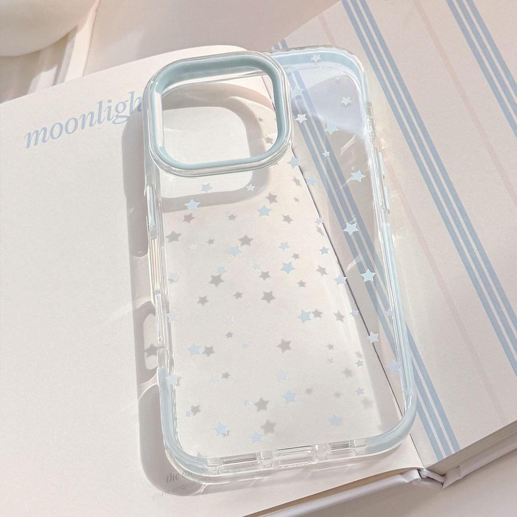 Starry Dots Transparent Drop-Proof Phone Case for iPhone 15 Pro/16 Pro Max