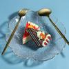 Japanese Hammered Petal Glass Dessert Plate Set